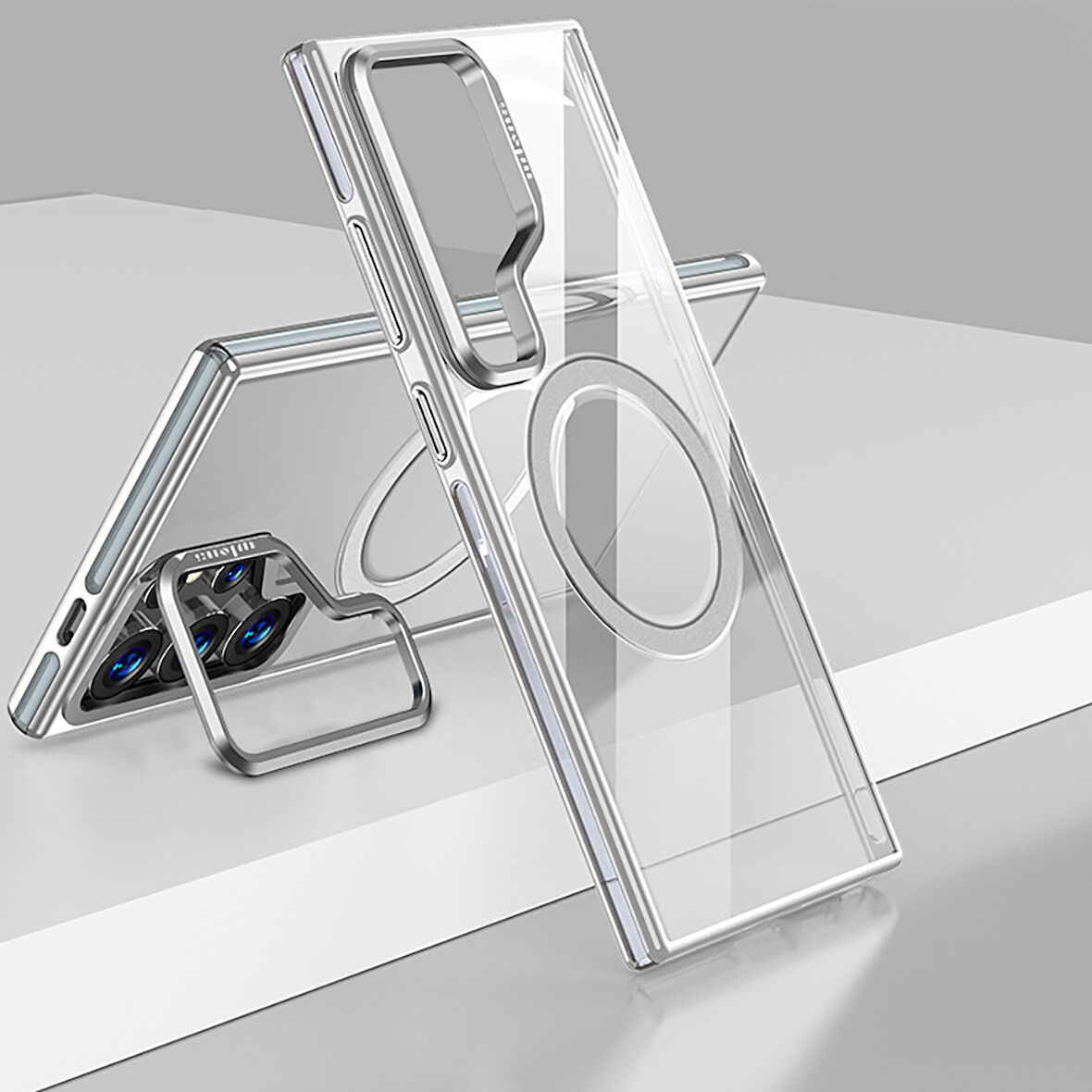 Gpack Samsung Galaxy S25 Ultra uyumlu Kılıf Wlons Magsafeli Renkli Çerçeve Standlı Efsane Kapak