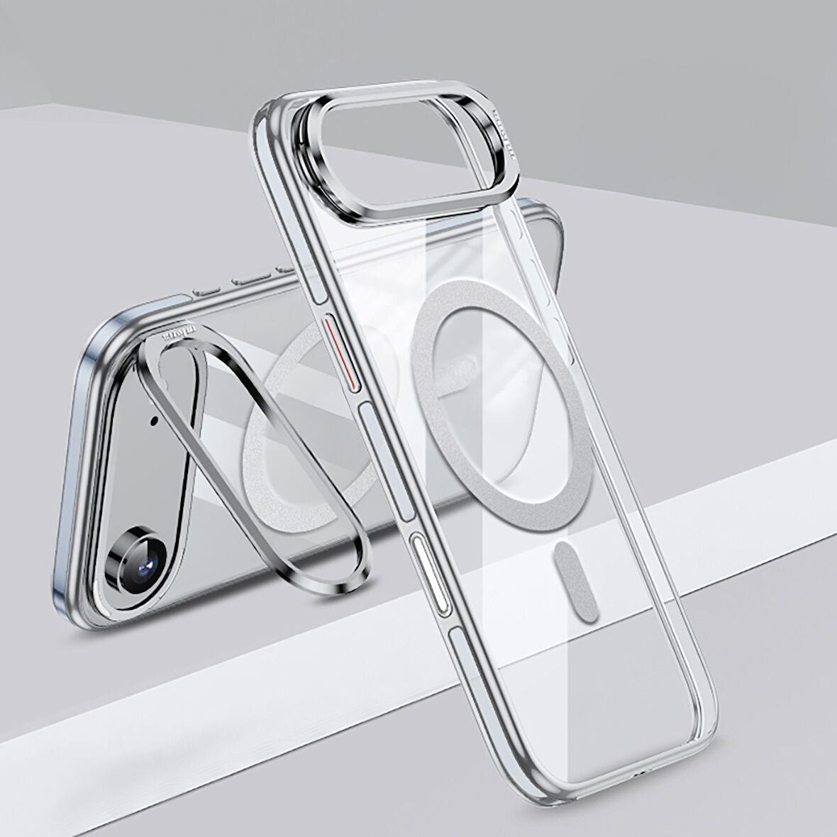 Gpack iPhone 17 Air uyumlu Kılıf Wlons Magsafeli Renkli Çerçeve Standlı Efsane Kapak