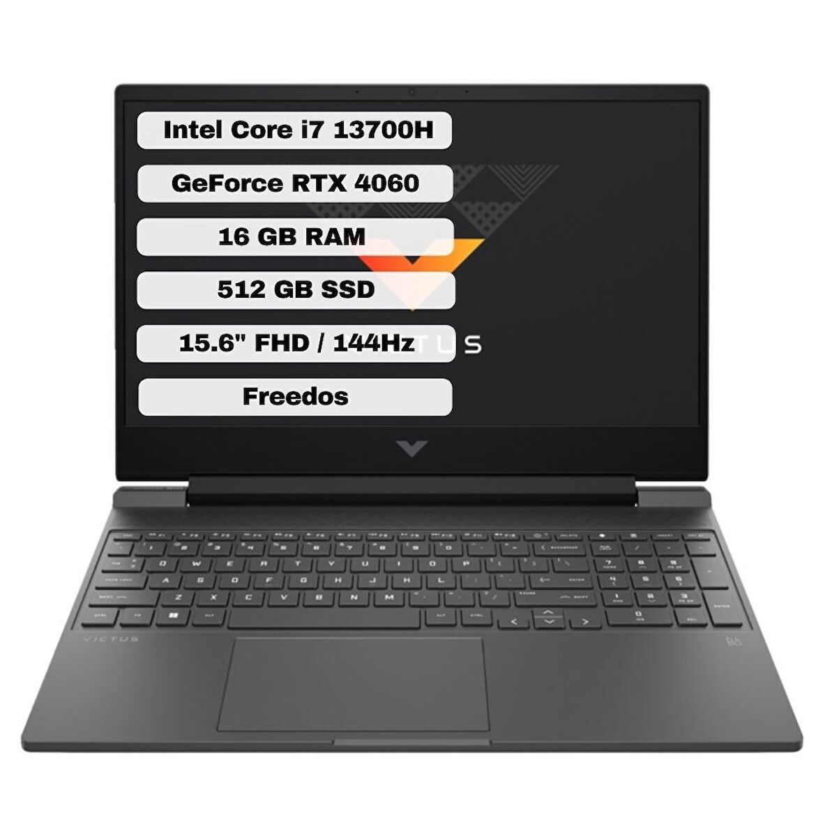 HP Victus Gaming 15-FA1055NT Intel Core i7 13700H 16GB 512GB SSD RTX4060 Freedos 15.6" FHD Taşınabilir Bilgisayar 8U846EA