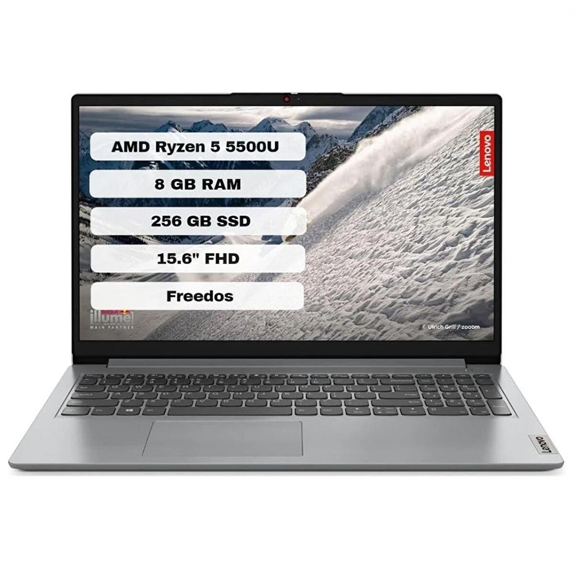 Lenovo IdeaPad 1 15ALC7 82R40070TX AMD Ryzen 5 5500U 8GB 256GB SSD Freedos 15.6" FHD Taşınabilir Bilgisayar