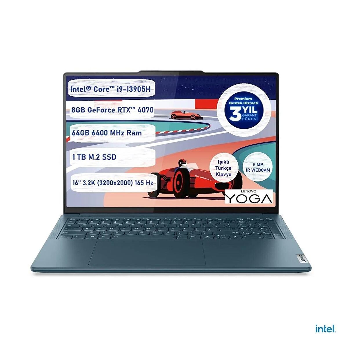 Lenovo Yoga Pro 9 16IRP8 Intel Core I9-13905H 64GB 1tb SSD 8gb RTX4070 16" 3.2k Freedos 83BY0089TX