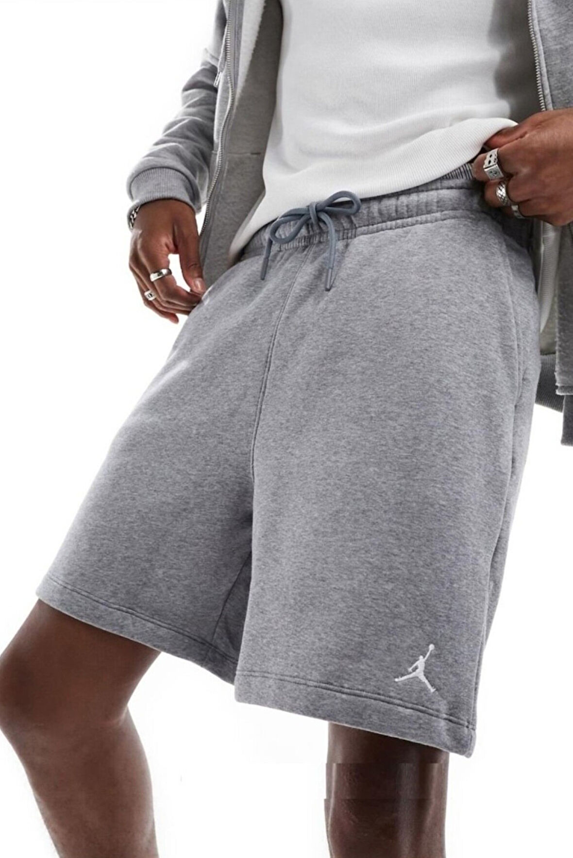 Nike Jordan Brooklyn Fleece Short Gri Pamuklu Erkek Şort
