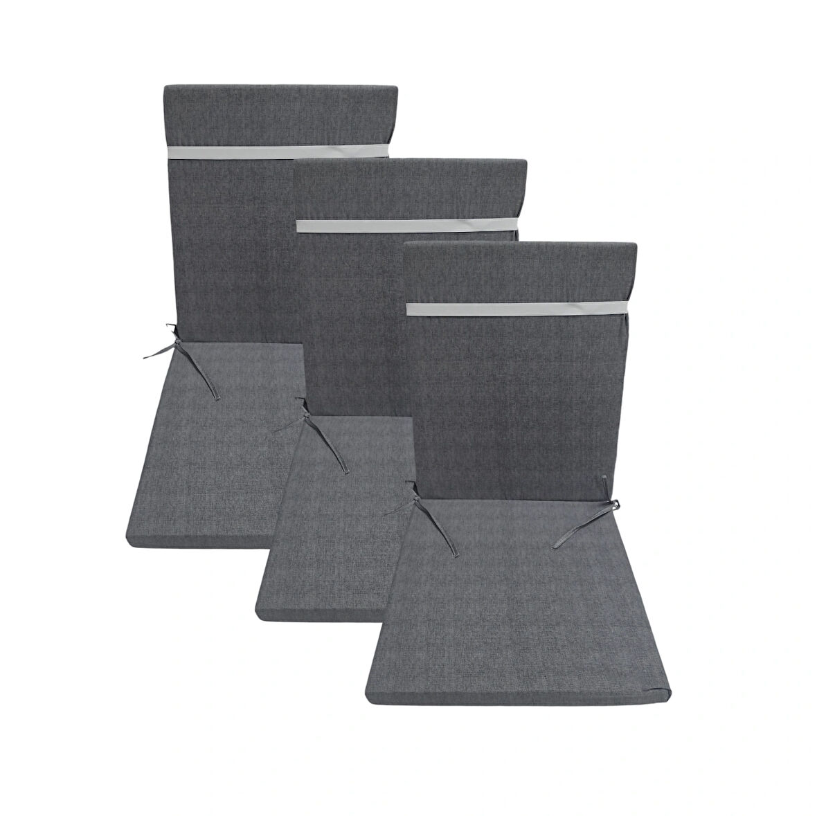 3'adet*Arkalıklı*fermuarlı*sünger dolgulu*sandalye minderi 