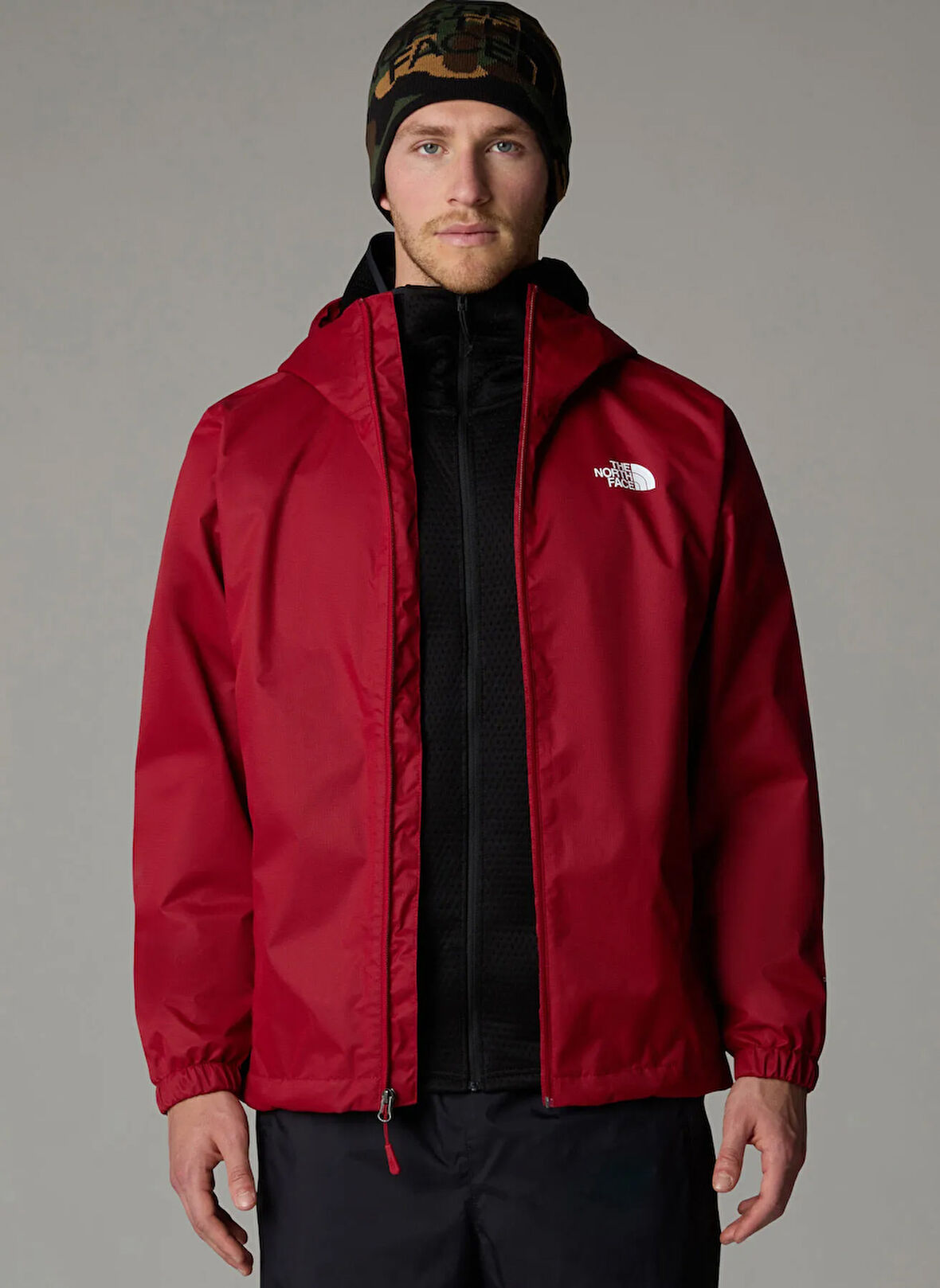The North Face NF00A8AZ6IH1-M QUEST JACKET - EU Krem Kapüşon Yaka Regular Fit Düz Erkek Yağmurluk
