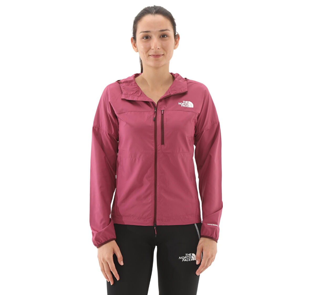 F0A87206EO1-R The North Face W Hıgher Run Wınd Jacket Kadın Yağmurluk-R&amp;uuml;zgarlık Bordo
