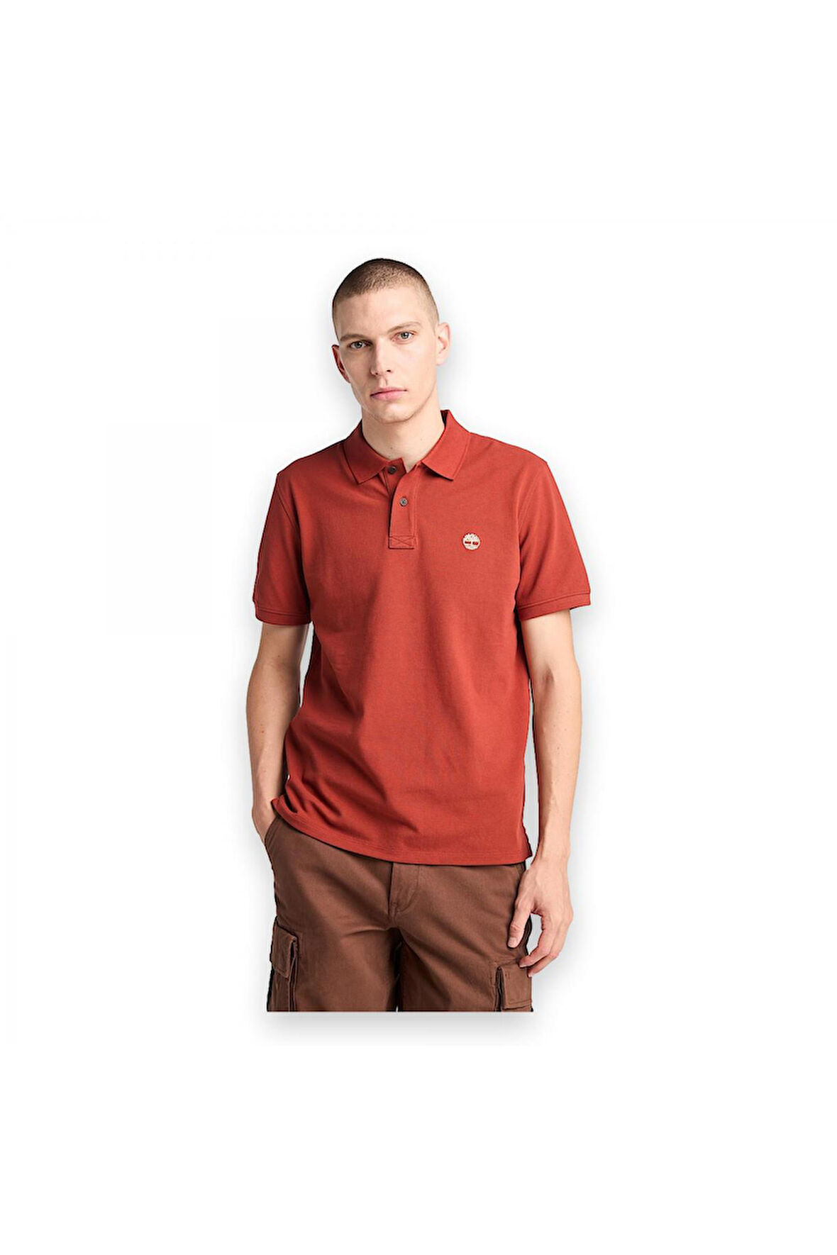 Timberland Tb0A6Bx4 Millers River Sleeve Stretch Polo Kırmızı Erkek T-Shirt