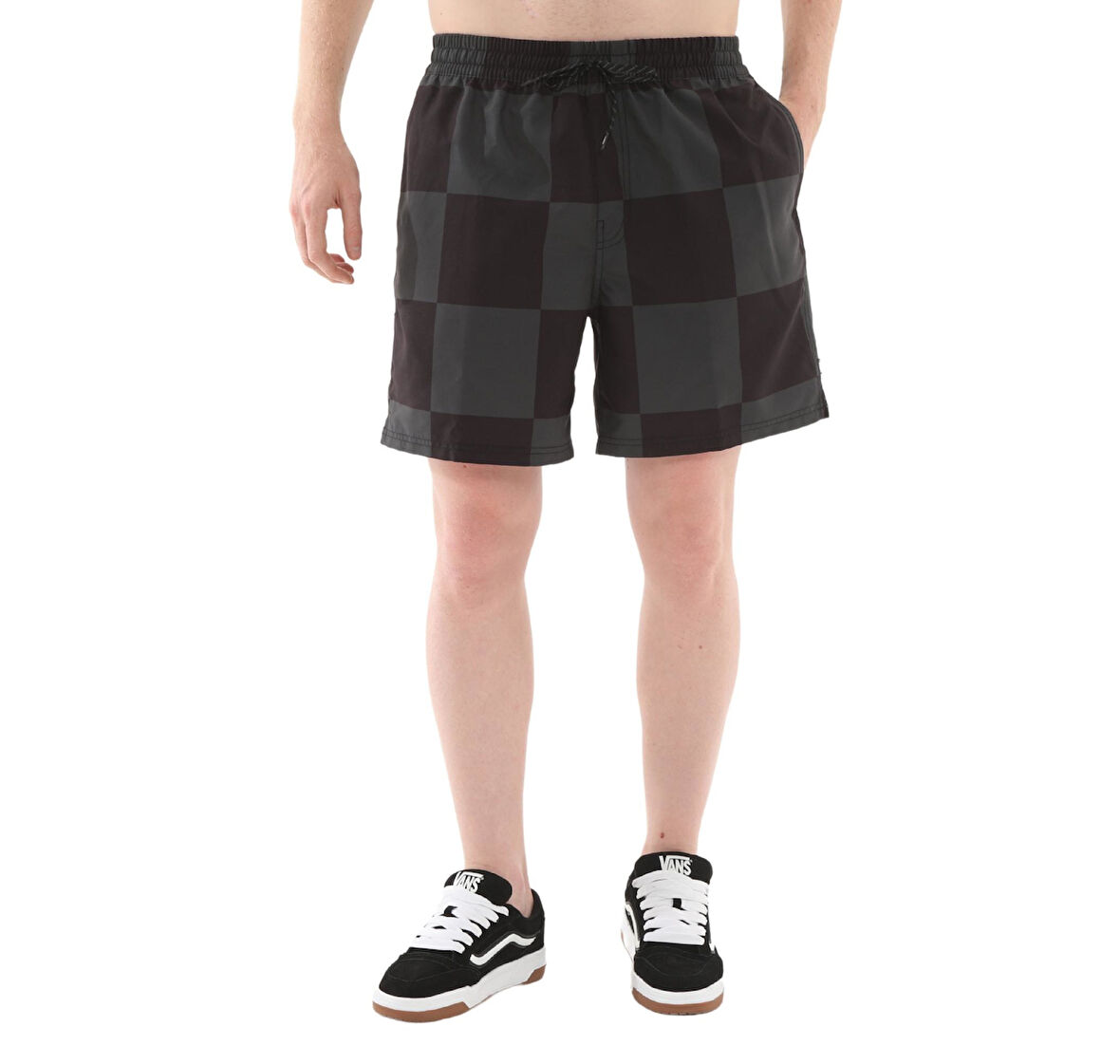 000M43KOU1-R Vans Primary Checkerboard Elastic Boardshort Erkek Şort Ve Kapri Siyah