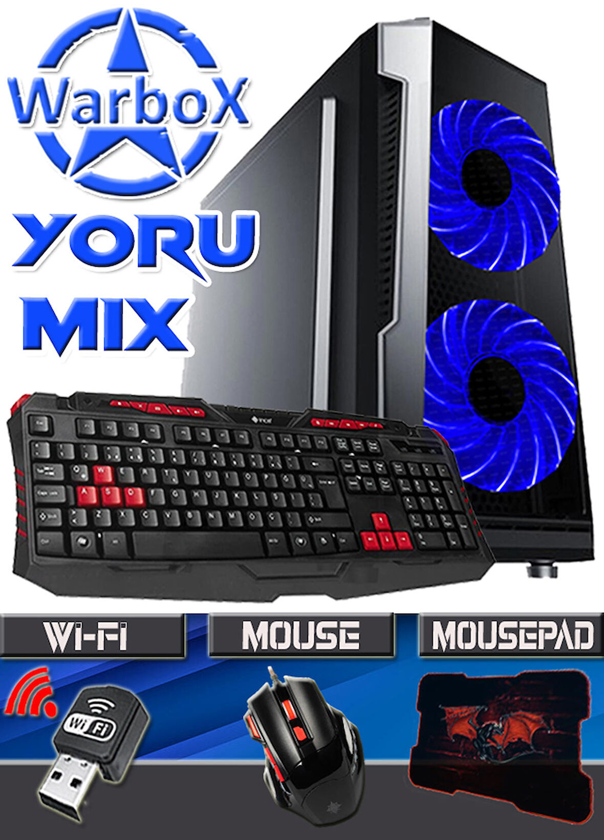 YORU Mix Ryzen3 1200 8GB Ram 256gb Ssd R7 240-4gb E.Kartı  Oyuncu Bilgisayar