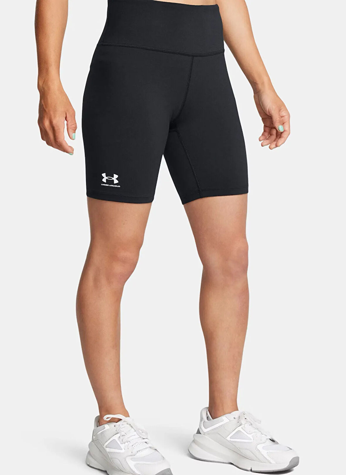 Under Armour 1386703-001-UA Rival 7in Short Siyah Lastikli Bel Dar Düz Kadin Şort