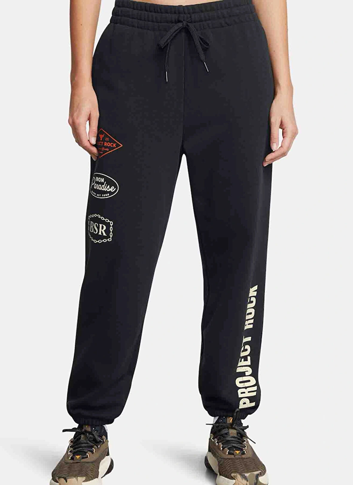 Under Armour Siyah Kadın Normal Düz Eşofman Altı 1386445-001 Pjt Rck HWT Pnt Tools