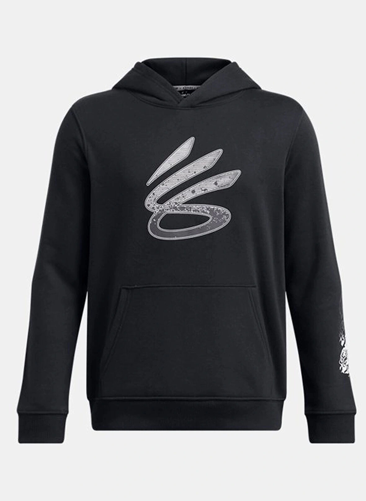 Under Armour Baskılı Kız Çocuk Siyah Sweatshirt 1387100-001-Curry Boys Splash Hoodi