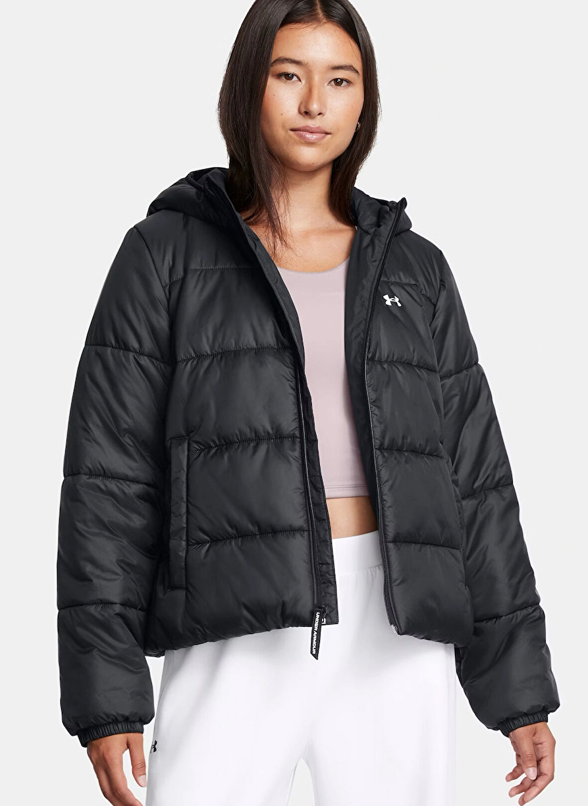 Siyah Kadın Fermuarlı Yaka Normal Kalıp Zip Ceket 1389183-001 LW INSULATE JACKET