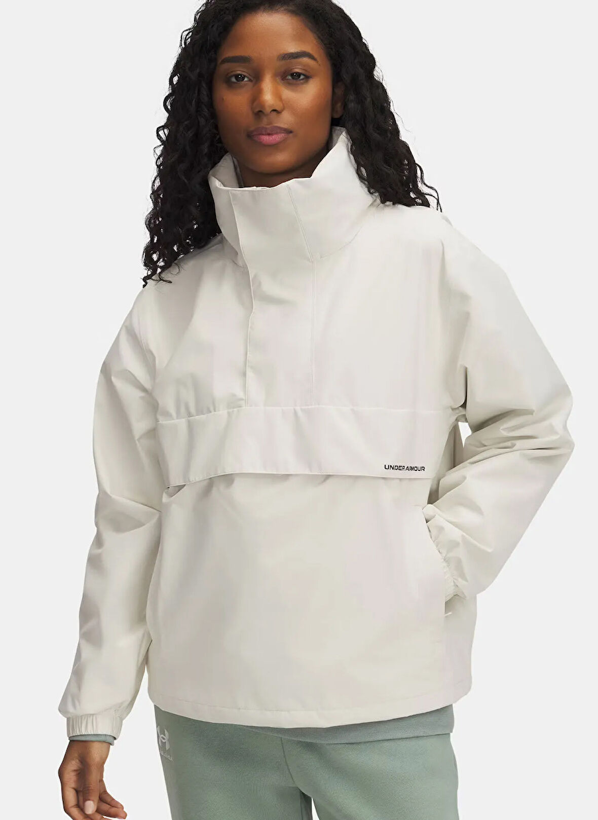 Under Armour 1388822-279-UA Cloudstrike Anorak Taş Dik Yaka Normal Düz Kadın Yağmurluk