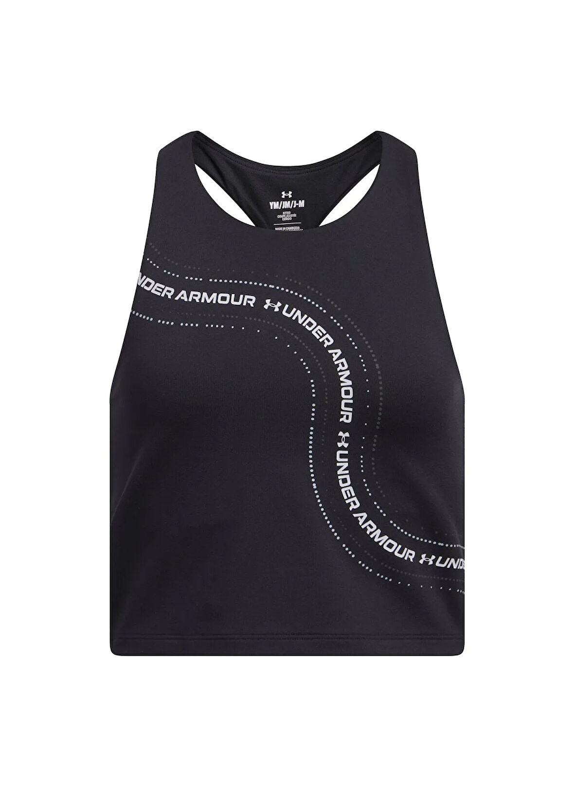 Under Armour Düz Siyah Kız Çocuk Atlet 1390079-001-G Motion Branded Crop T