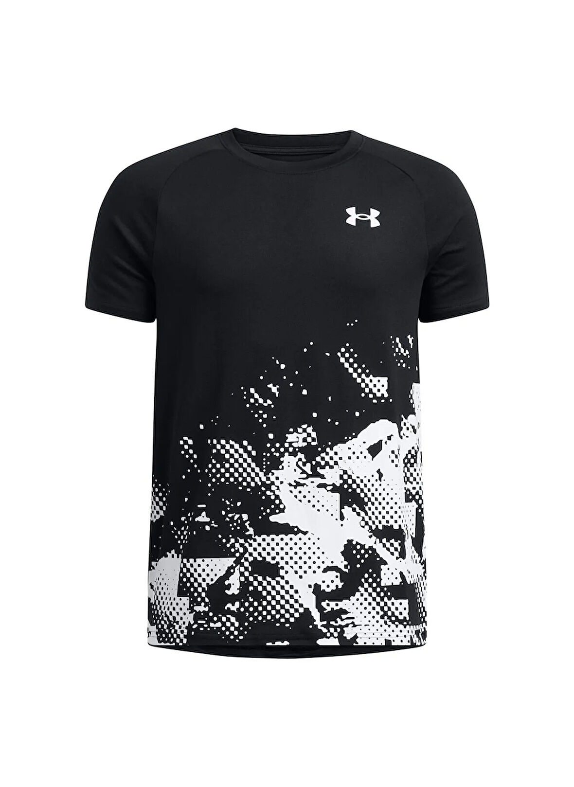 Under Armour Baskılı Siyah Erkek Çocuk T-Shirt 1390035-001-UA Tech Graphic SS
