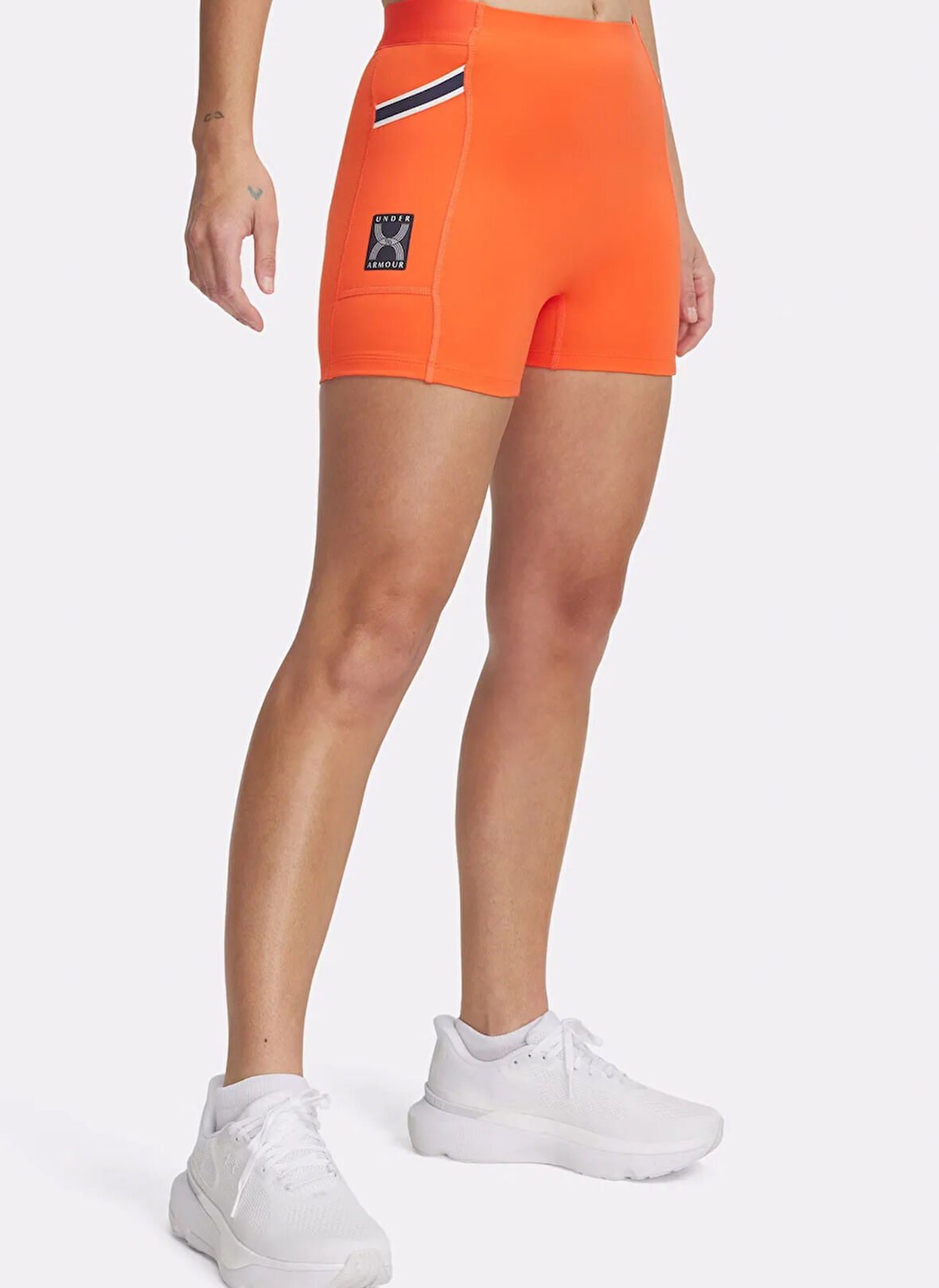 1389569-847 UA Run 96 Short Lastikli Bel Normal Kalıp Kırmızı Kadın Tayt