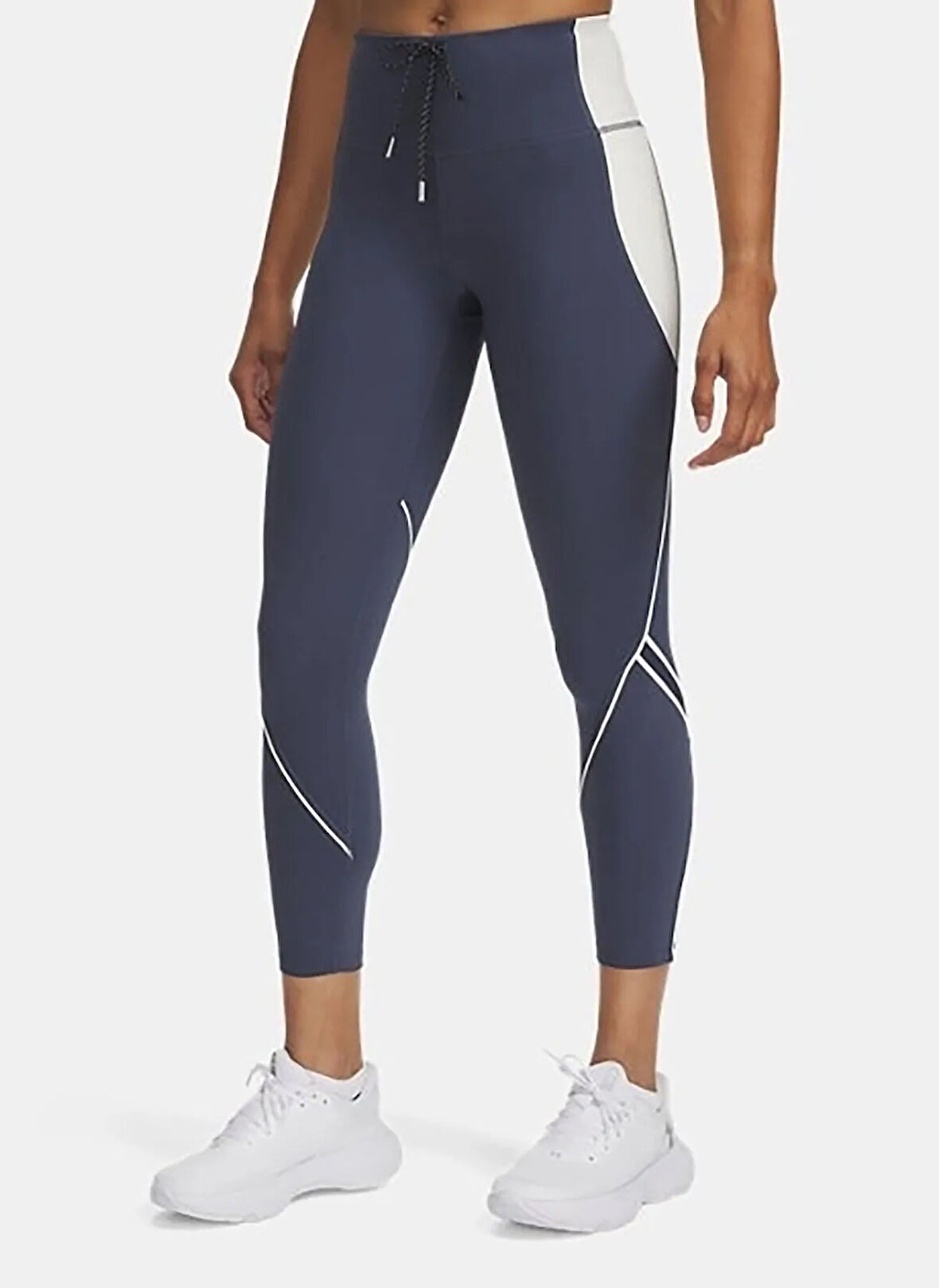 Under Armour 1389570-044 UA Run 96 Tights Gri Düz Kadın Tayt