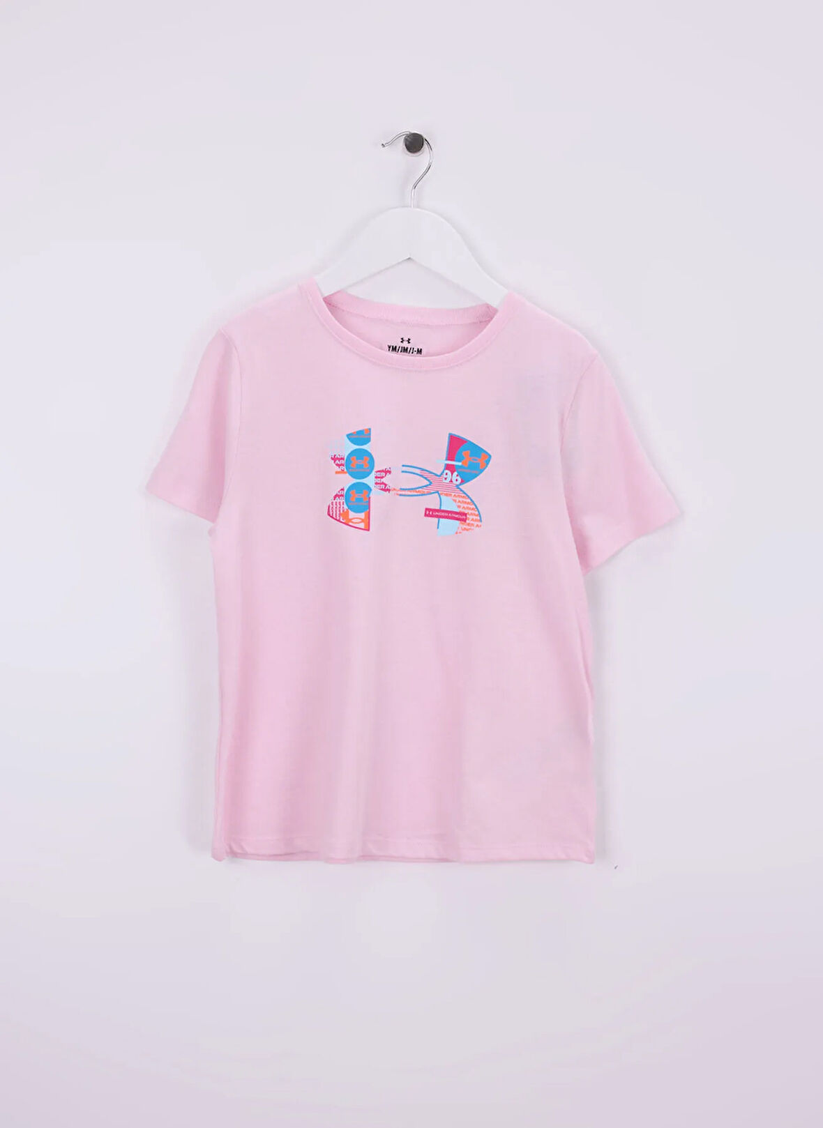Under Armour Baskılı Pembe Kız Çocuk T-Shirt 1389769-647-UA Big Logo UA Fill SS
