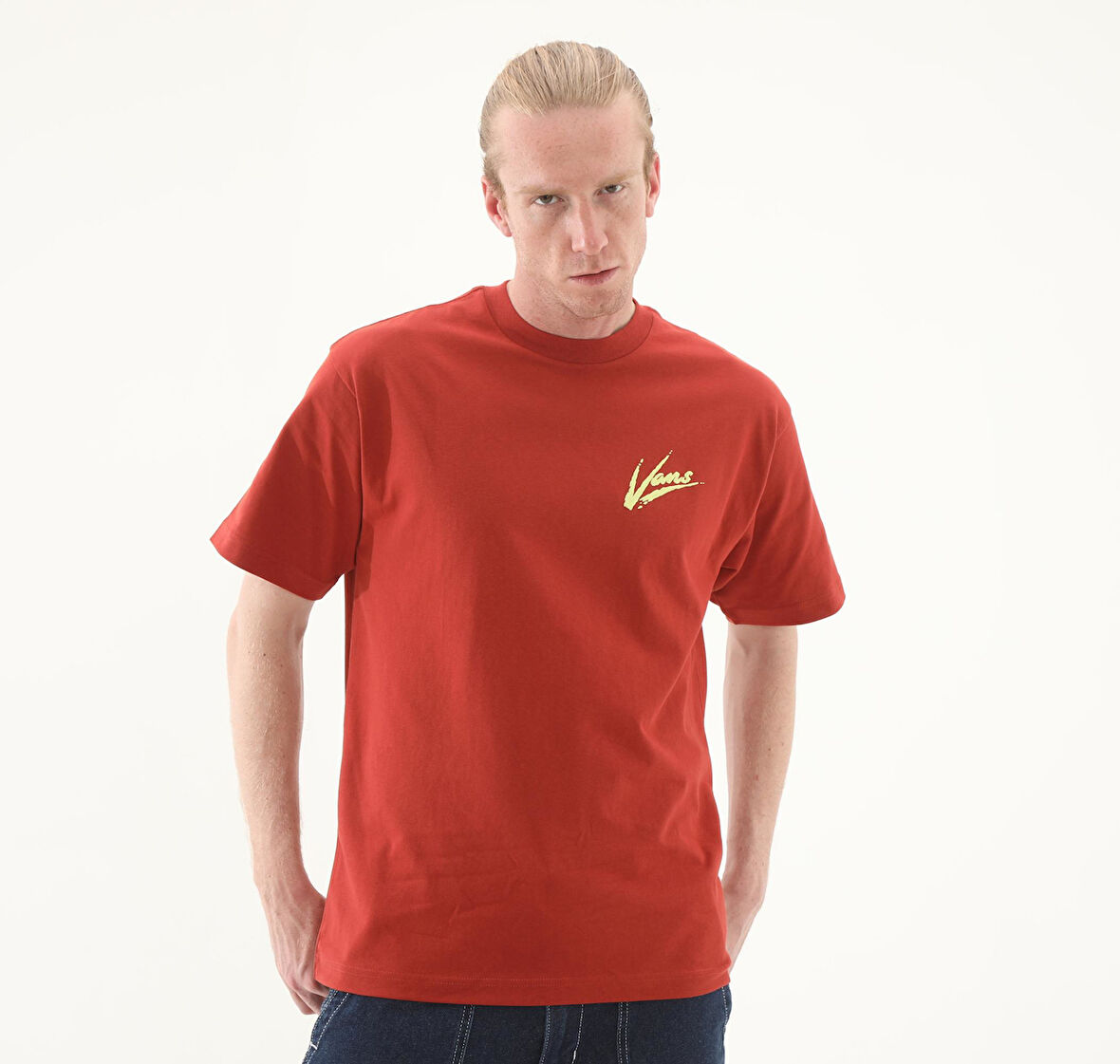 000K42E2Z1-R Vans Brush Script Loose Ss Erkek T-Shirt Turuncu