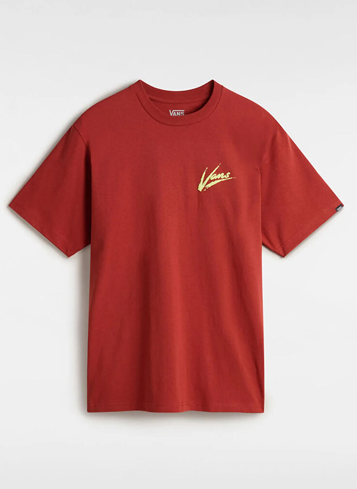 Vans VN000K42E2Z1-Brush Script LOOSE SS Kırmızı Yuvarlak Yaka Normal Düz Erkek T-Shirt