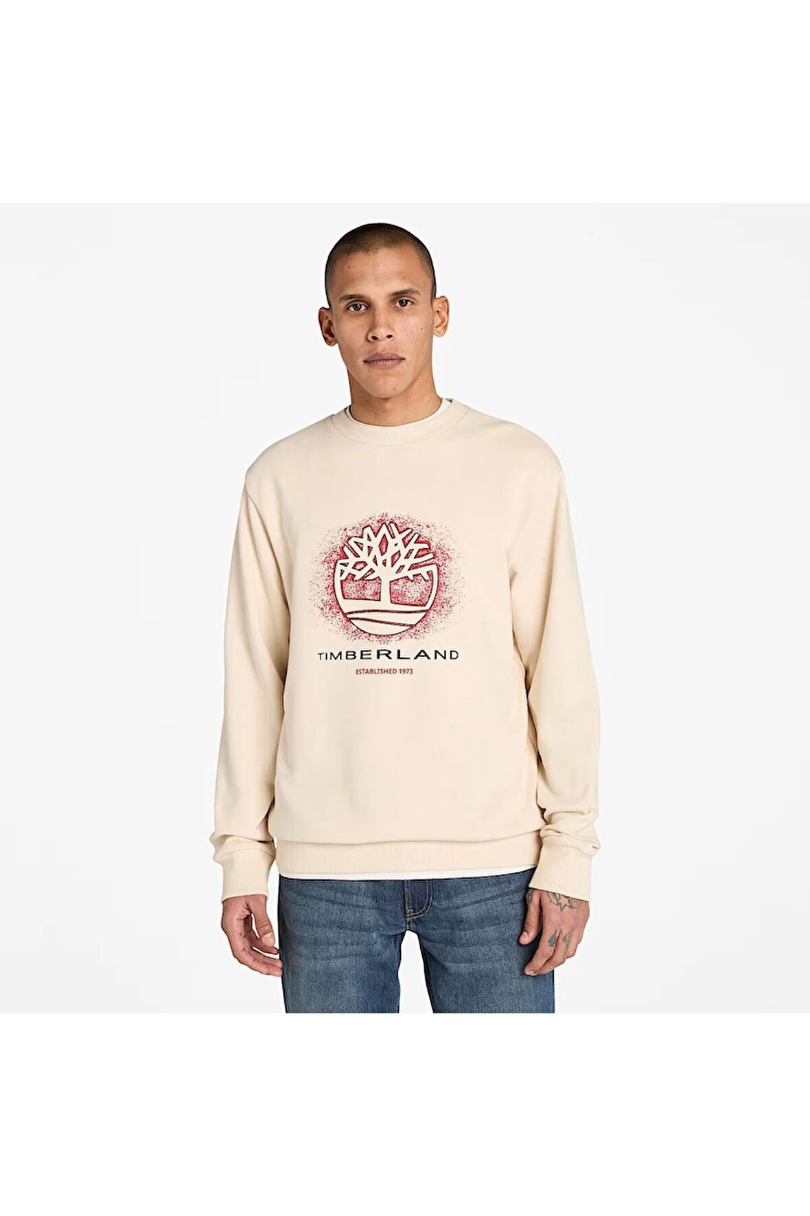 TİMBERLAND Front Seasonal Tree Logo Graphic Crewnec ERKEK SWEATSHIRT TB0A5MC7EFL1