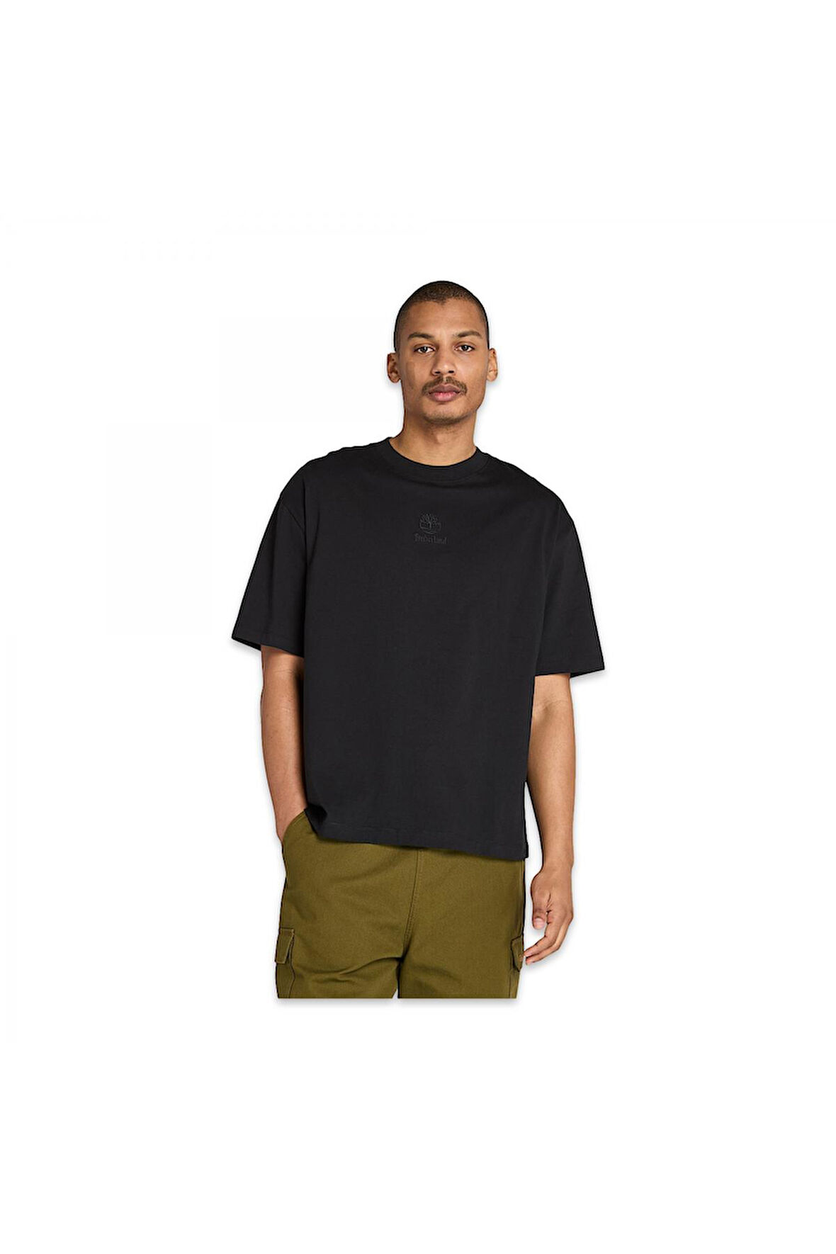 Timberland Tb0A5Mnt Hampthon Tonal Stack Logo Tee Siyah Erkek T-Shirt