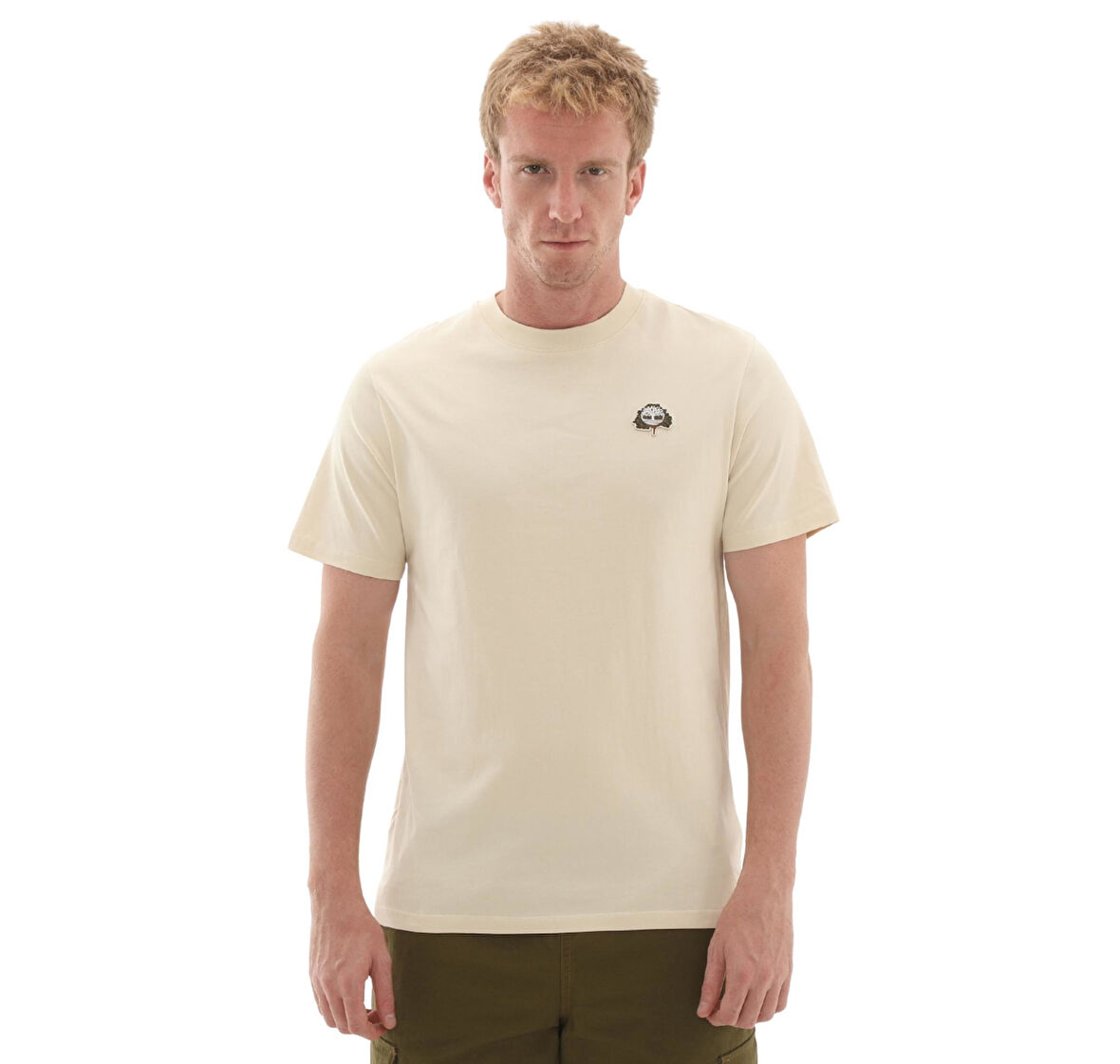 B0A5MRXEFL1-R Timberland Tree Logo Patch Tee Erkek T-Shirt S&amp;uuml;tl&amp;uuml; Kahve