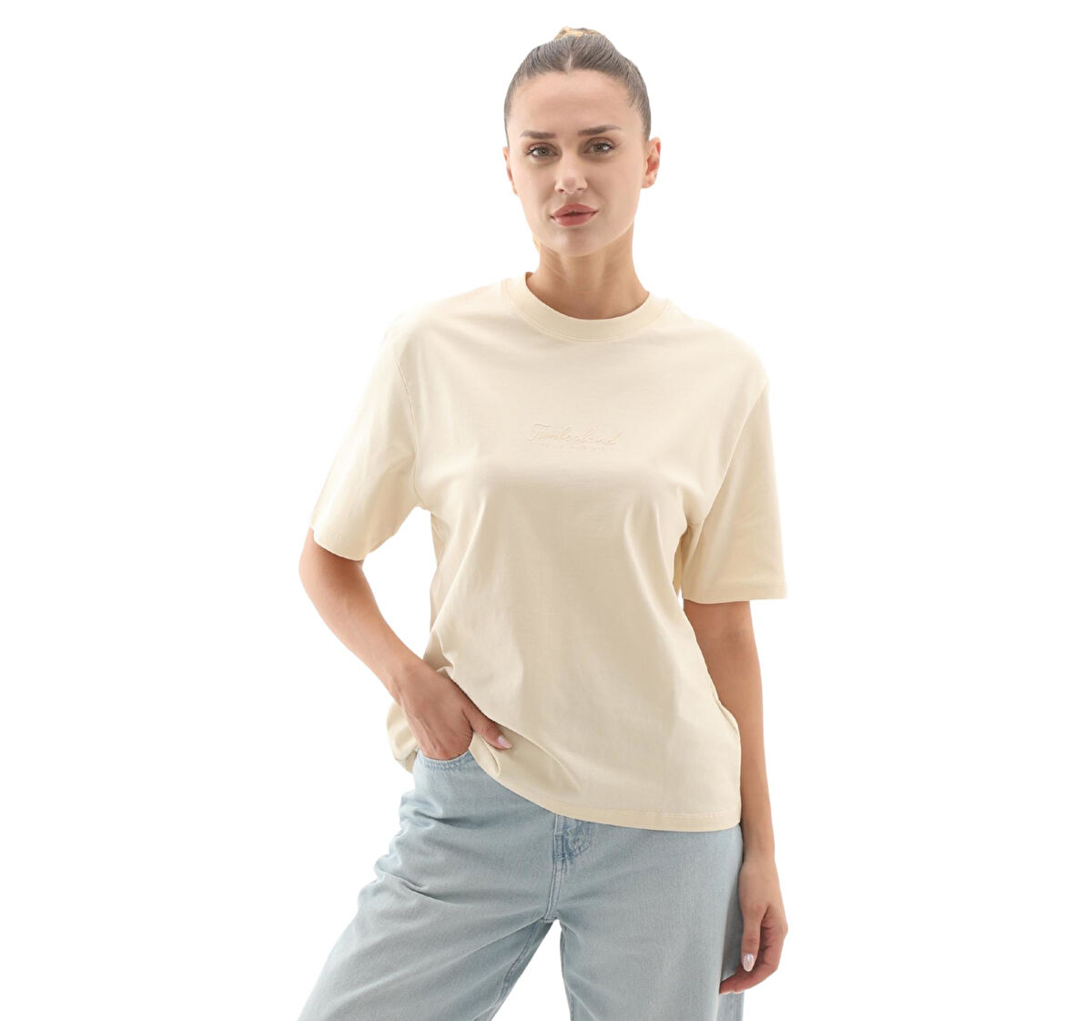 B0A424BEFL1-R Timberland Lush Comfort Short-Sleeve Tee Kadın T-Shirt S&amp;uuml;tl&amp;uuml; Kahve