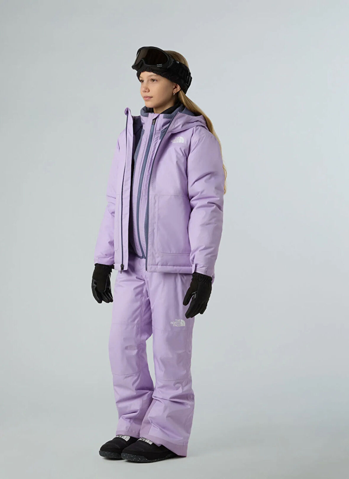 The North Face Lastikli Bel Lila Kız Çocuk Kayak Pantolonu NF0A88UHQZI1-G FREEDOM INSULATED PA