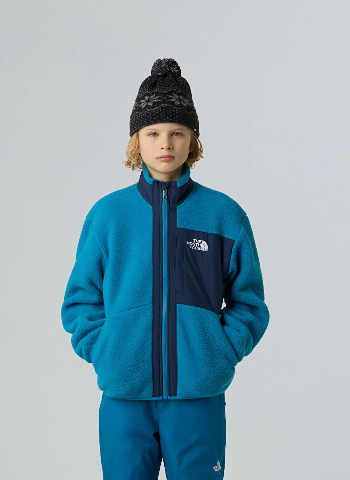 The North Face Düz Mavi Erkek Çocuk Polar Üst NF0A8AZGDDI1-B YUMIORI FULL ZIP JAC