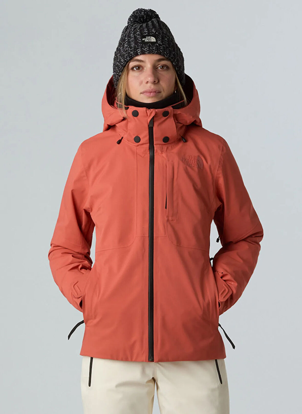 NF0A8DDSBOU1-W LENADO JACKET Kahve Kapüşon Yaka Standart Fit Kadın Yağmurluk