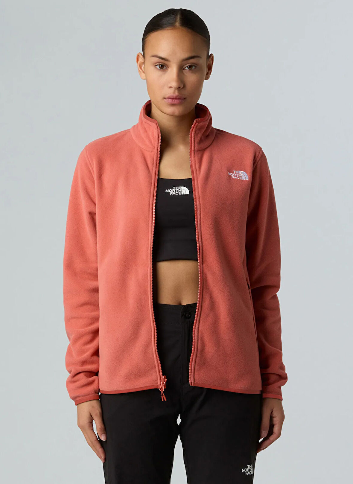 NF0A8D2FBOU1- GLACIER FLEECE JACKET Kahve Fermuarlı Standart Fit Kadın Polar Sweatshırt