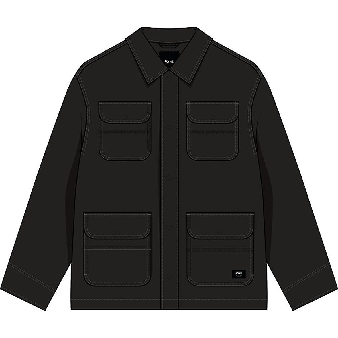 Drill Chore Nylon Jacket Erkek Siyah Mont - VN000P78