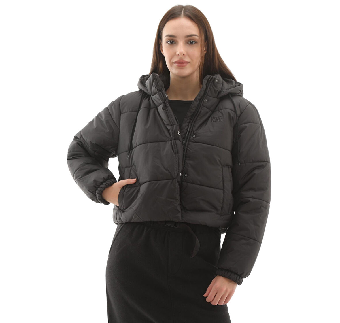 000PK1BLK1-R Vans Hillgate Cropped Puffer Kadın Mont Siyah