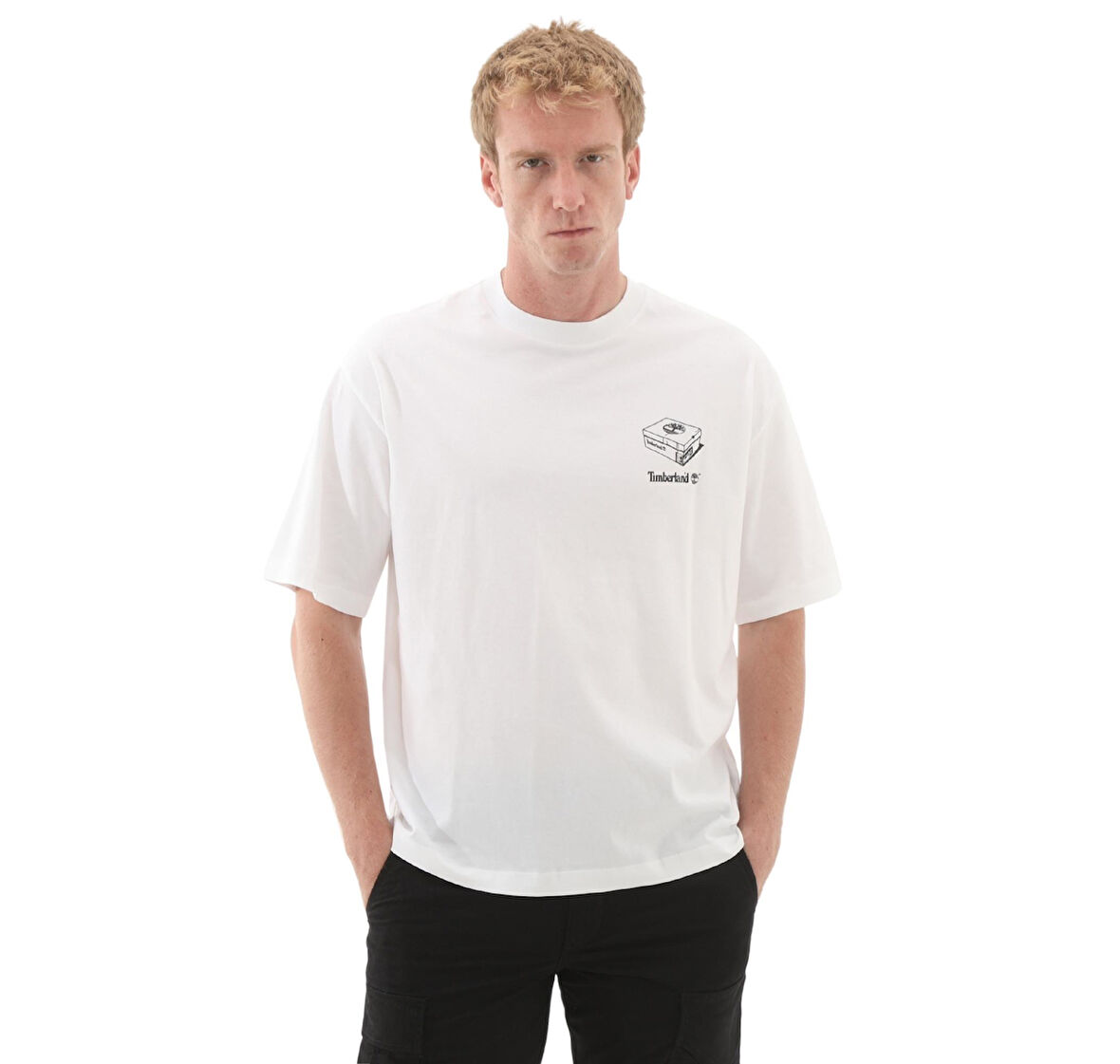 B0A6KY31001-R Timberland &amp;#039;My Boots&amp;#039;&amp;#039; Short Sleeve Tee Erkek T-Shirt Beyaz