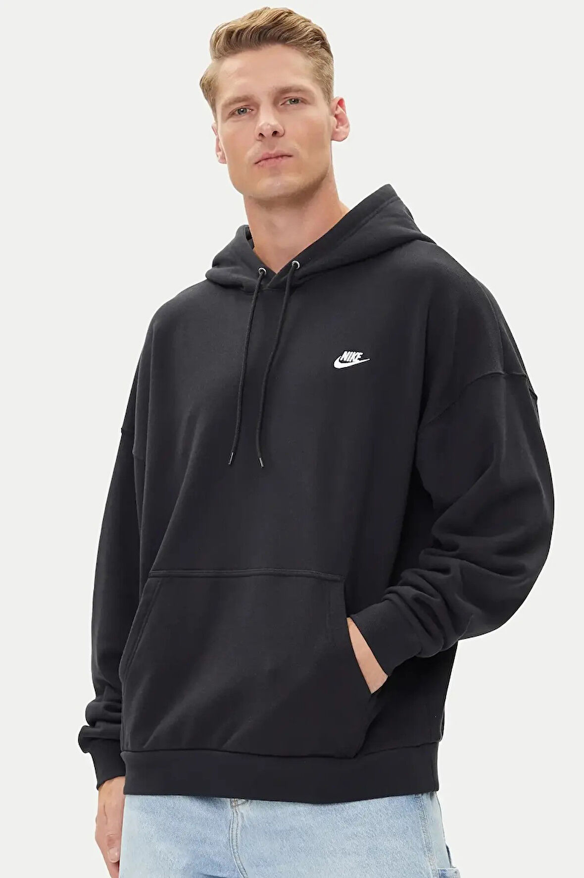 Nike New club Oversize Kesim Siyah Erkek Sweatshrit