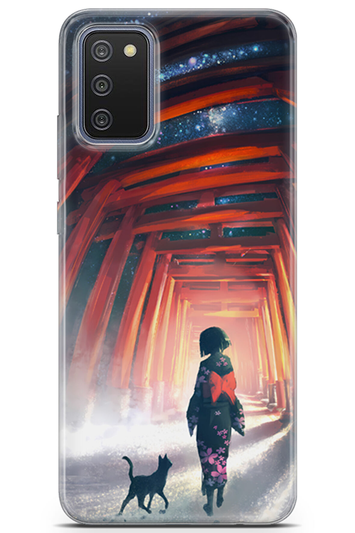 Samsung Galaxy M02s uyumlu Girls 35 UV Kapak Gece Fushimi inari