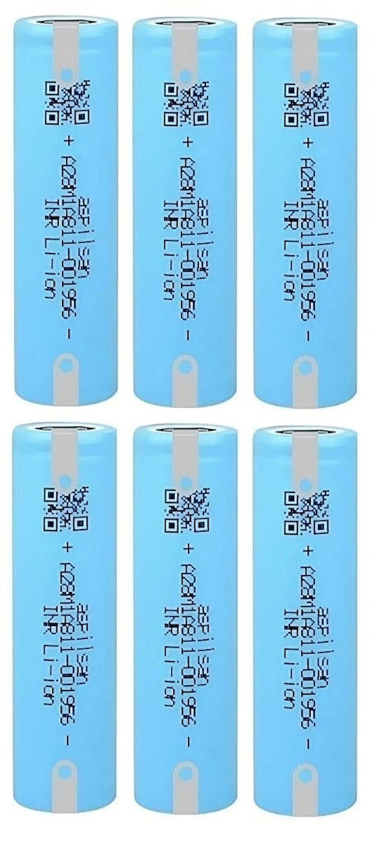 Aspilsan A28 Başlıksız Puntalı 3.7V 2900MAH 25A Discharge Şarjlı Li-Ion Pil 6 Adet Set