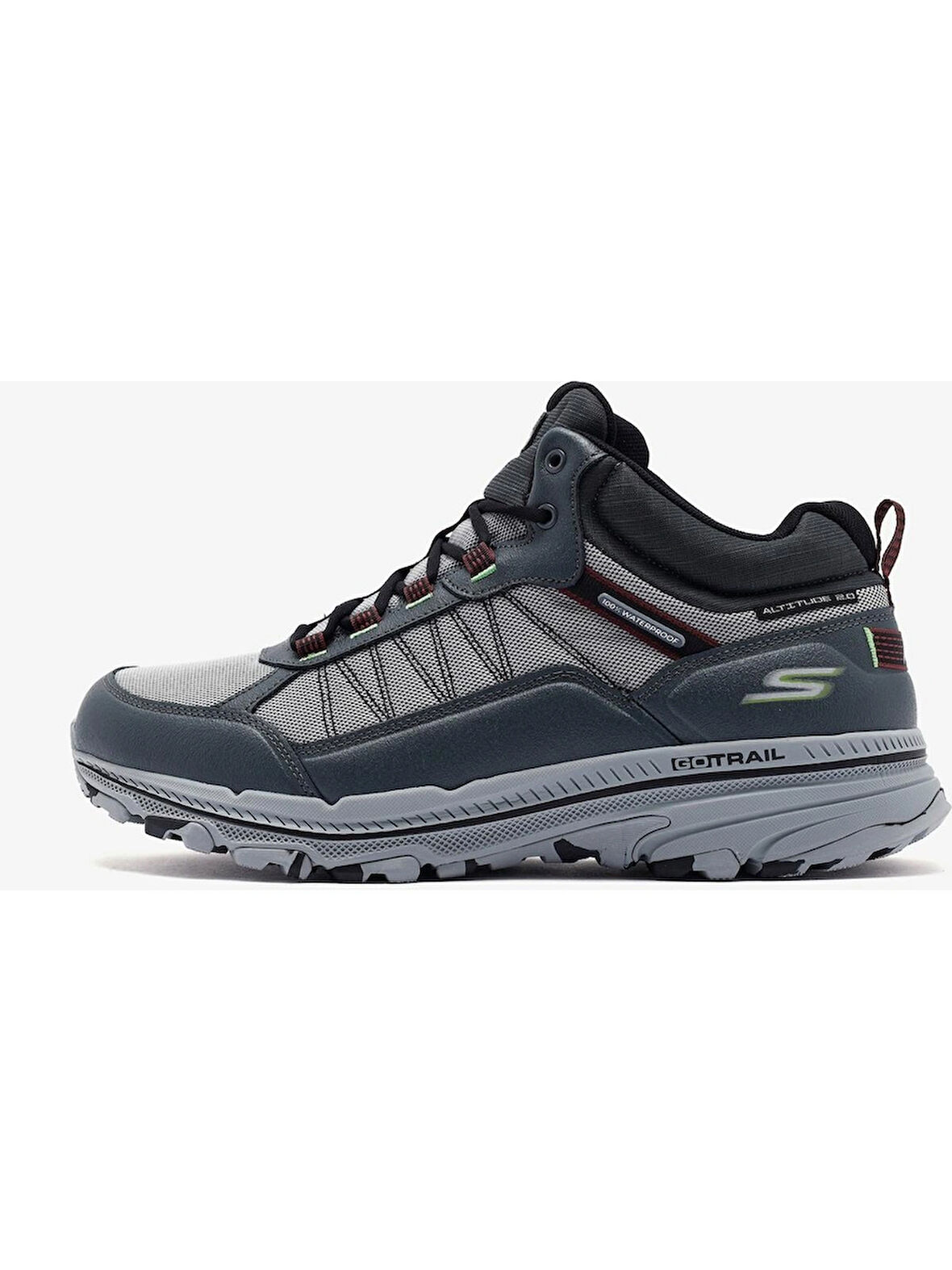 Skechers Go Run Trail Altitude 2.0 - Splashproof Erkek Gri Outdoor Bot 220759 Gry