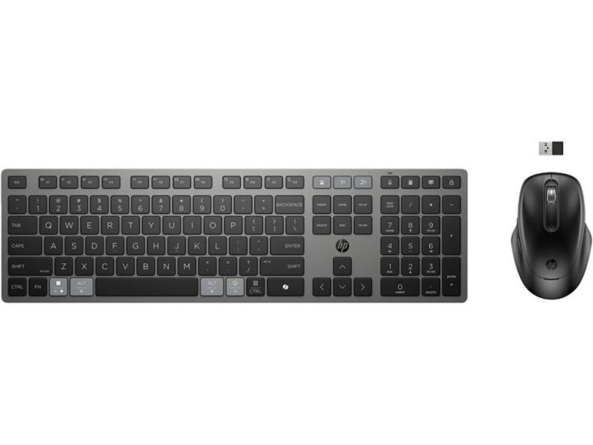 HP 725 ÇOKLU CİHAZ BAĞLANTILI ŞARJ EDİLEBİLİR KABLOSUZ KLAVYE MOUSE SET 9T5B0UT