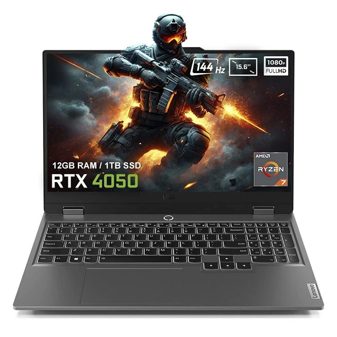 Lenovo LOQ 15ARP9 83JC00CRTR AMD Ryzen 7-7435HS 12GB DDR5 1TB SSD RTX4050 6GB 15.6 inç 144Hz Full HD FreeDos Gaming Laptop