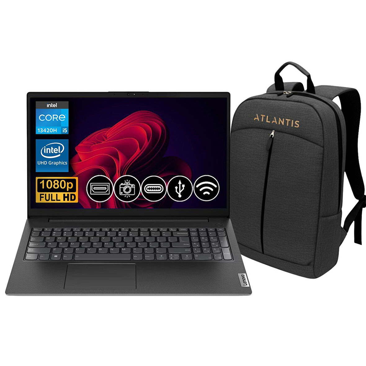 Lenovo V15 G4 IRU i5-13420H 24GB 2TB SSD FreeDos 15.6" Notebook 83A100NSTX ATL20 + Çanta Hediye