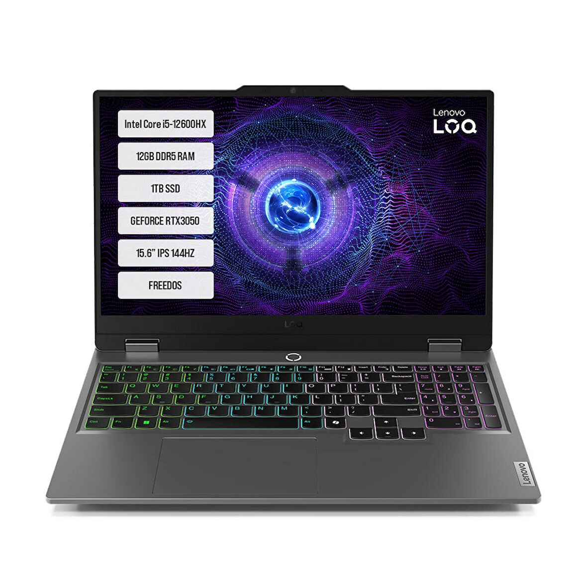 Lenovo LOQ 15IAX9 83GS00PCTR i5-12600HX 12GB DDR5 1TB SSD RTX3050-6GB 95W 15.6" IPS 144HZ Dos