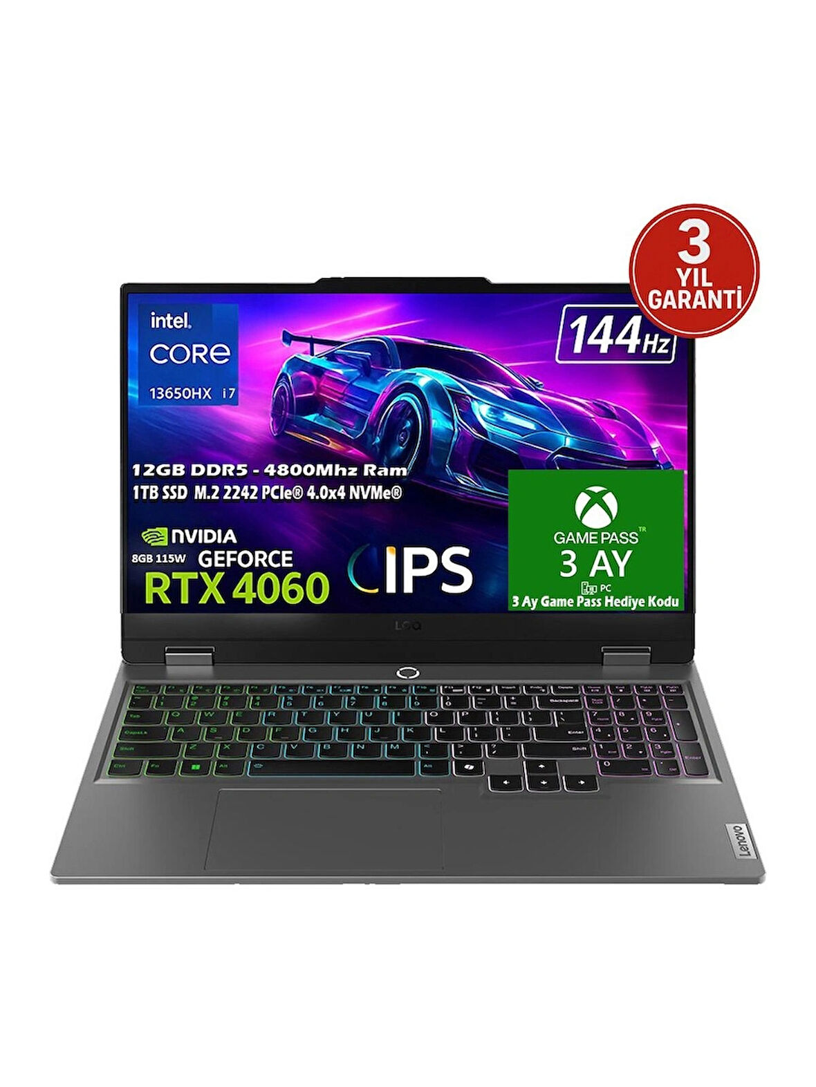  LOQ 15IRX9 Intel Core İ7 13650HX 12GB 1TB SSD RTX 4060 (115W) 15.6" sRGB 144Hz FHD IPS Panel Freedos Taşınabilir Bilgisayar 83DV011GTR 1 LOQ 15IRX9 Intel Core İ7 13650HX 12GB 1TB SSD RTX 4060 (115W) 15.6" sRGB 144Hz FHD IPS Panel Freedos Taşınabilir