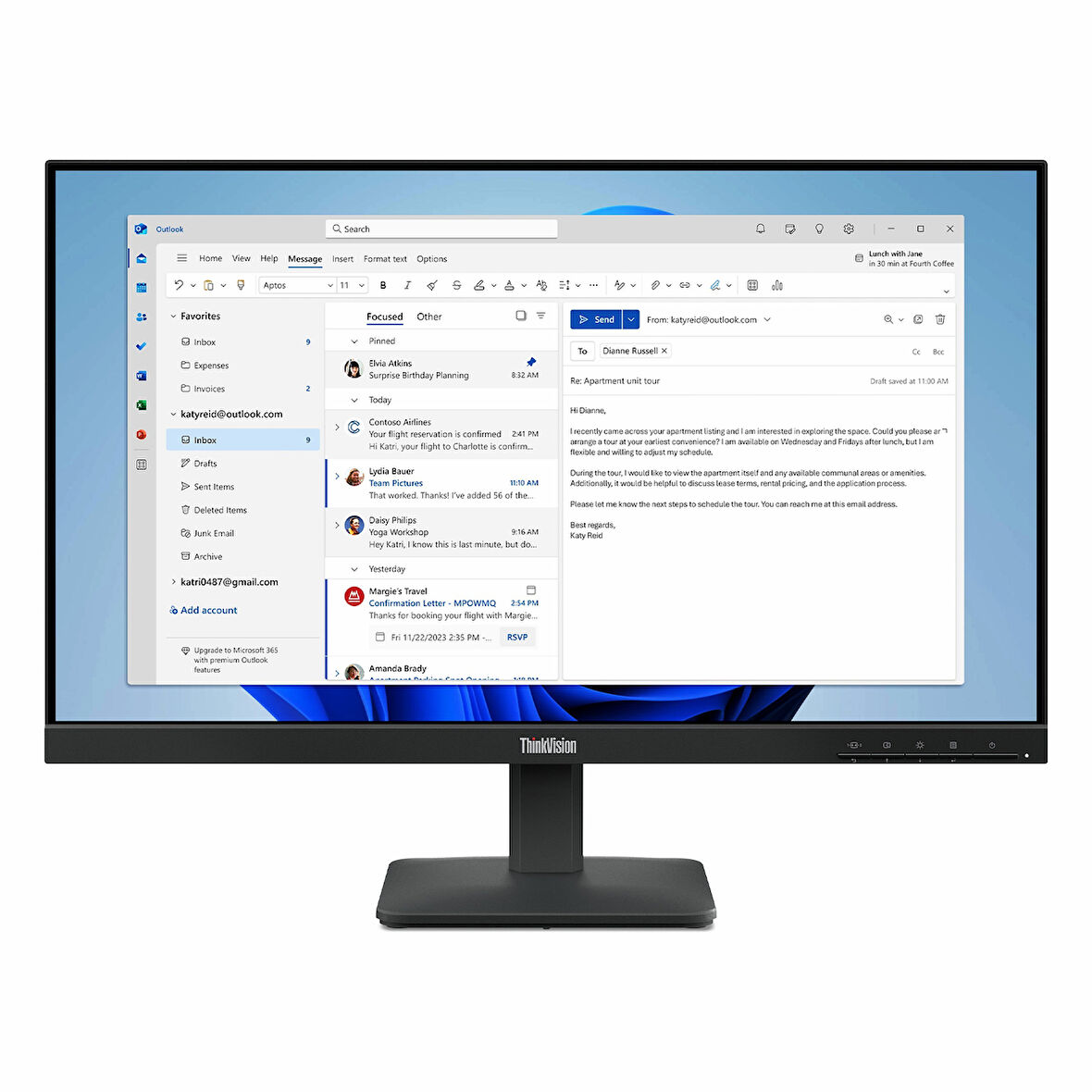 Lenovo ThinkVision S24-4e 64B5KAT1TK 23.8" 100Hz 4Ms VGA+HDMI FullHD IPS Vesa Monitör