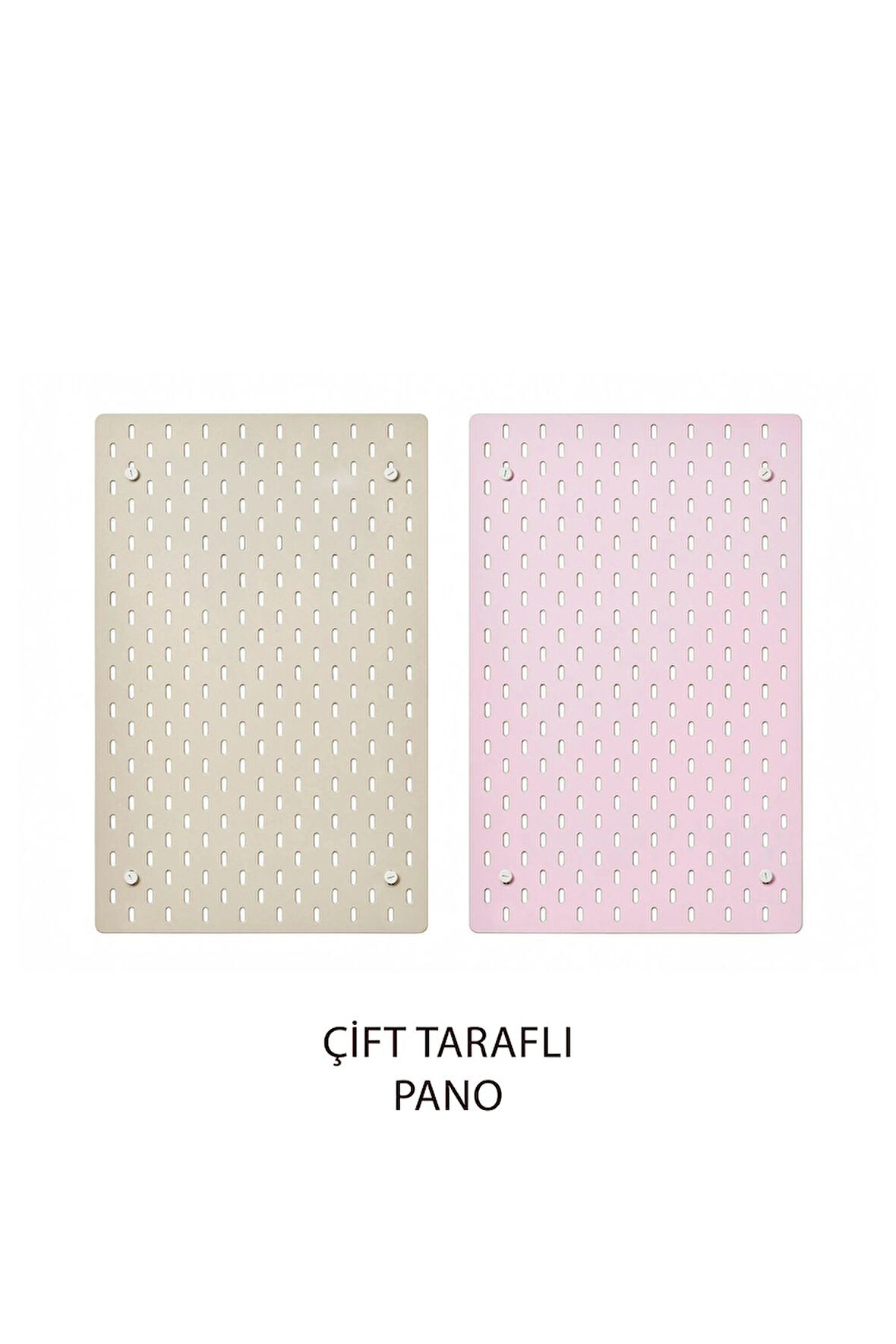 Skadis Çift Taraflı Çok Amaçlı Pano, Bej ve Pembe, 36x56 cm