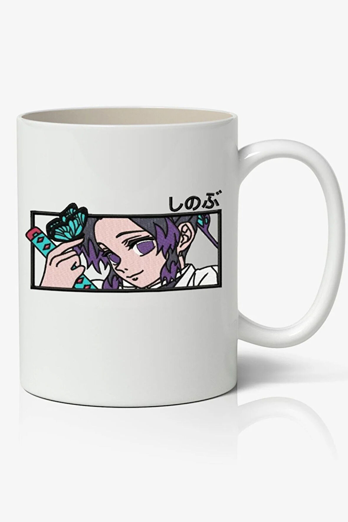 Shinobu Kocho Demon Slayer Temalı Beyaz Kupa Bardak Arkadaşa Sevgiliye Hediye