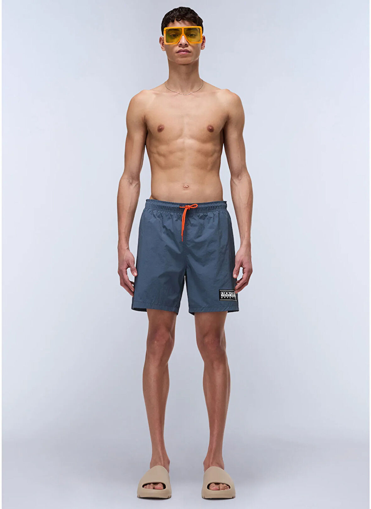 Napapijri NP0A4IBKG1Y1-V-BOX LOGO Gri Regular Fit Erkek Şort Mayo