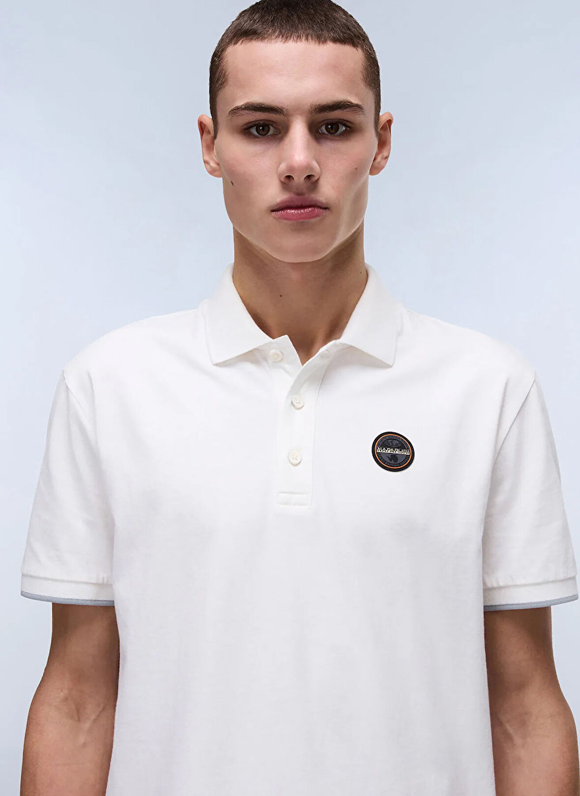 Napapijri NP0A4IDA2061-E-BADGE SUM Beyaz Relaxed Erkek T-Shirt