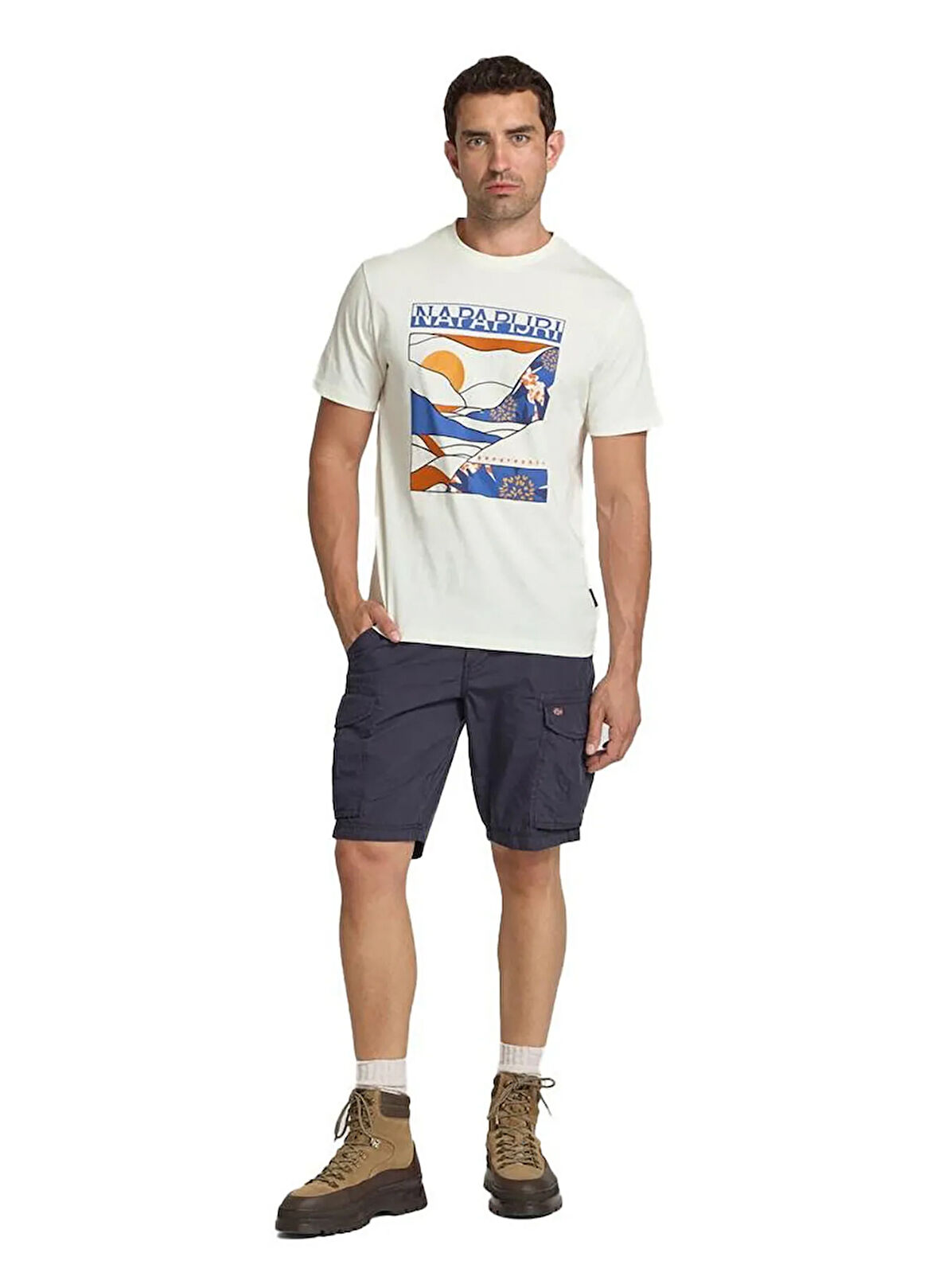 Napapijri NP0A4IE62061-S-VALDOR SS Beyaz Relaxed Erkek T-Shirt